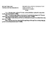 Đề kiểm tra chất lượng đầu năm môn Lịch sử Lớp 10 - Trường THPT Nguyễn Hiếu Tự